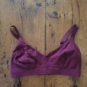 Subset Organic Cotton Triangle Soft Bra Size M+ in Garnet